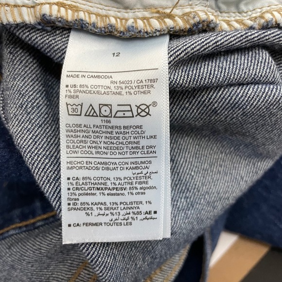 Old Navy Women 12 Wow Boyfriend Jeans 36x30 Blue Mid-Rise Straight Leg Dark Wash - Picture 6 of 7